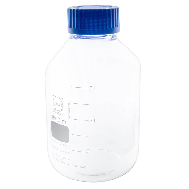 Biohazard Inc Scientific Lab Bottles LAB GLASS MEDIA CLEAR WIDE NECK 3500 ML.-1 Count