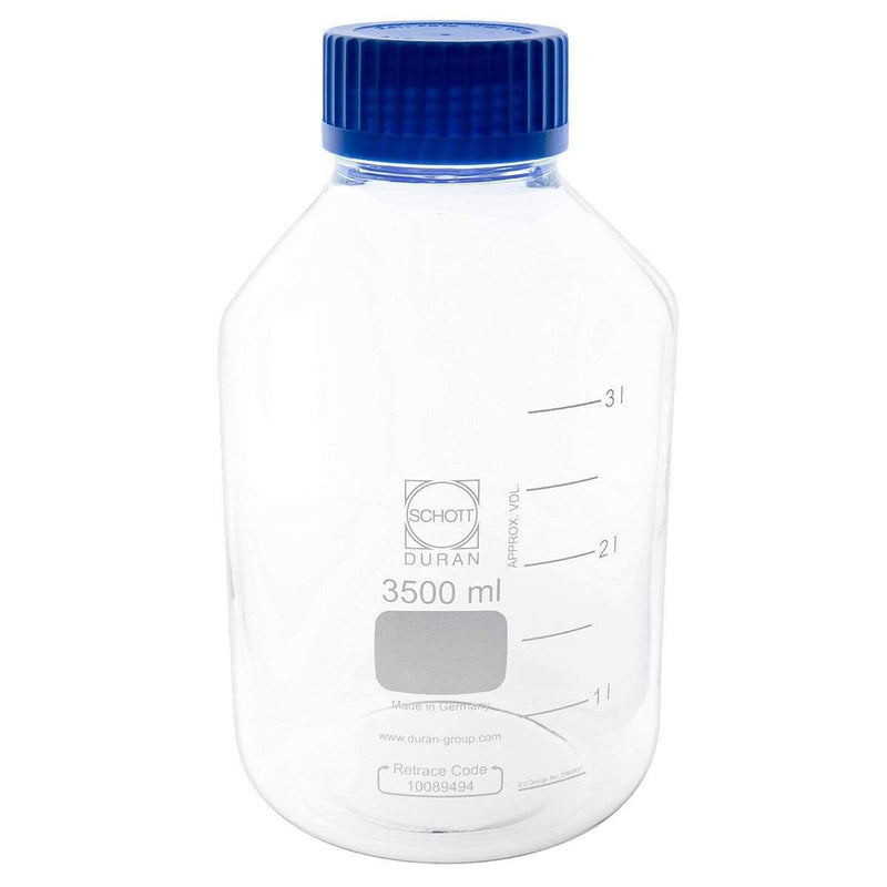 Biohazard Inc Scientific Lab Bottles LAB GLASS MEDIA CLEAR WIDE NECK 3500 ML.-1 Count