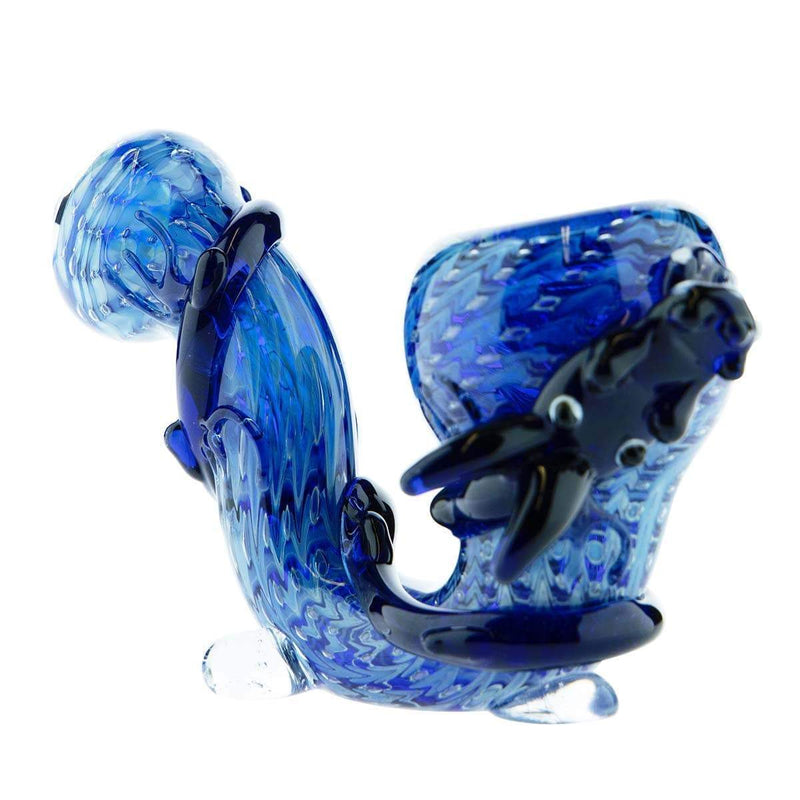 Biohazard Inc Sherlock Hand Pipe Rake Blue Sherlock with Black Dragon