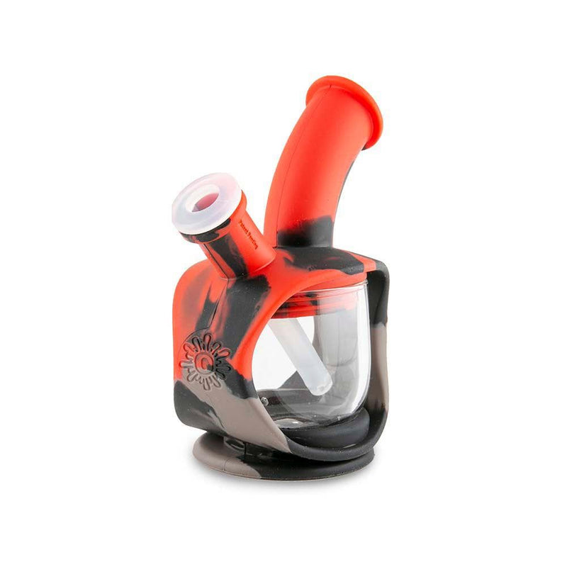 Biohazard Inc Silicone Bong OOZE Kettle Silicone Bubbler - Black / Grey / Red