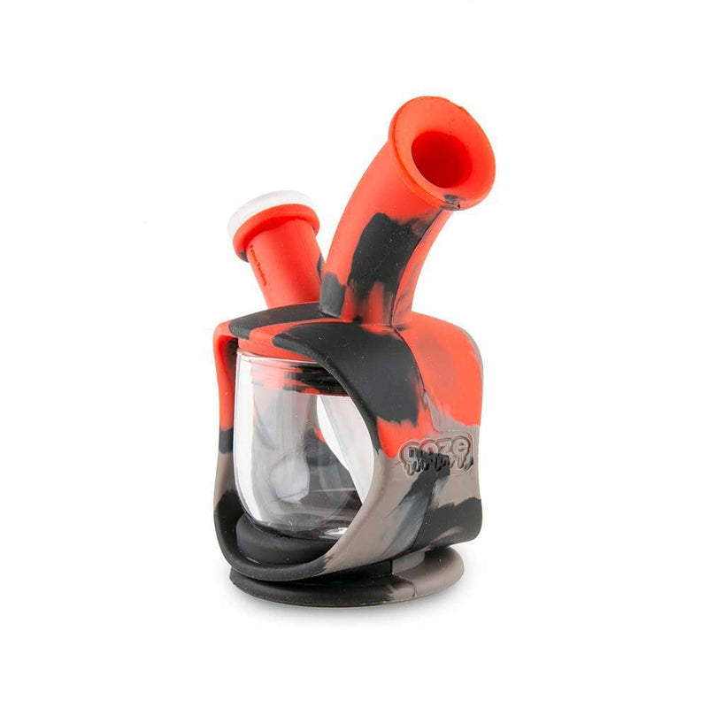 Biohazard Inc Silicone Bong OOZE Kettle Silicone Bubbler - Black / Grey / Red