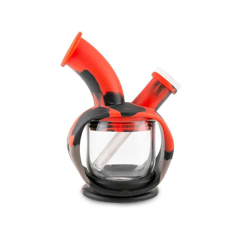 Biohazard Inc Silicone Bong OOZE Kettle Silicone Bubbler - Black / Grey / Red