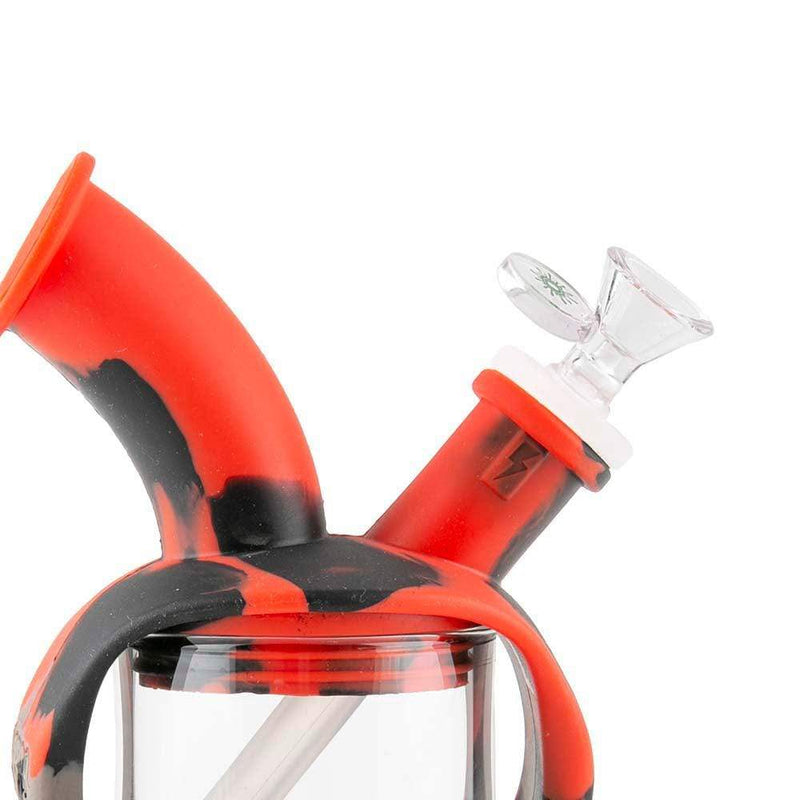 Biohazard Inc Silicone Bong OOZE Kettle Silicone Bubbler - Black / Grey / Red