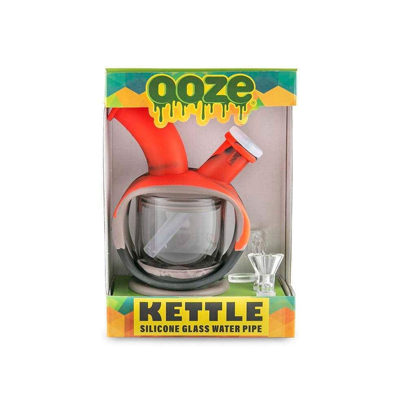 Biohazard Inc Silicone Bong OOZE Kettle Silicone Bubbler - Black / Grey / Red