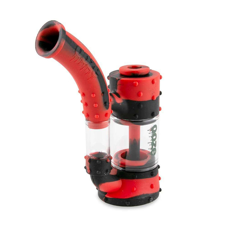 Biohazard Inc Silicone Bong OOZE Stack Pipe Silicone Bubbler - Black / Red