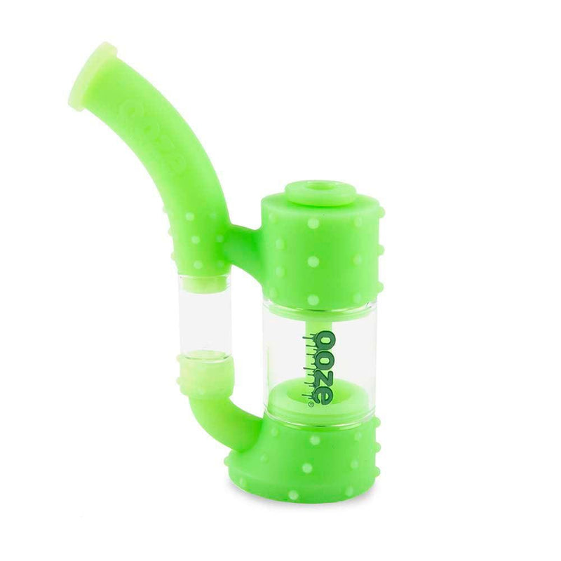 Biohazard Inc Silicone Bong OOZE Stack Pipe Silicone Bubbler - Green Glow