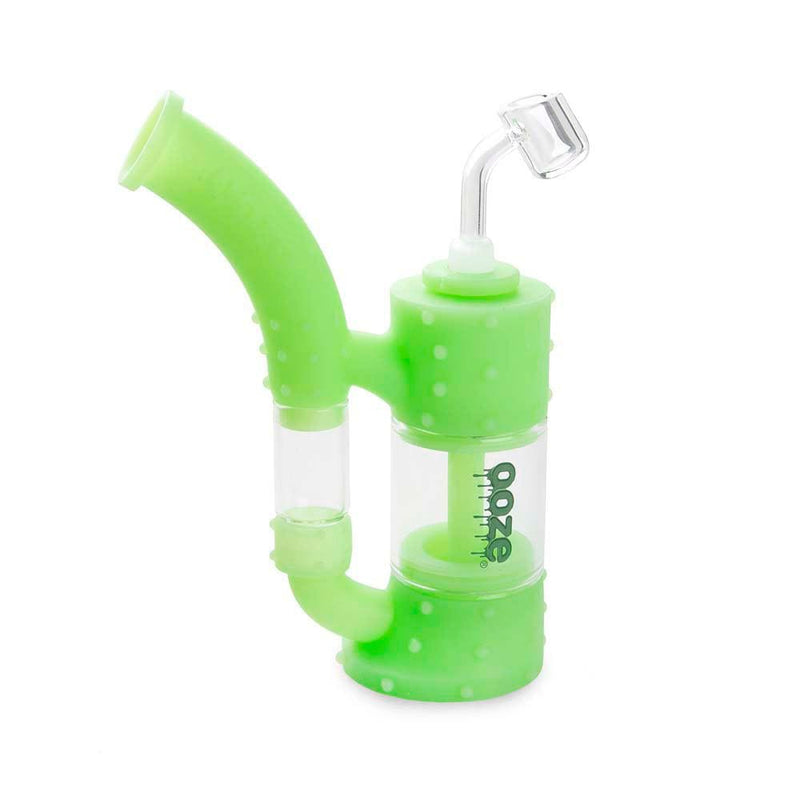 Biohazard Inc Silicone Bong OOZE Stack Pipe Silicone Bubbler - Green Glow