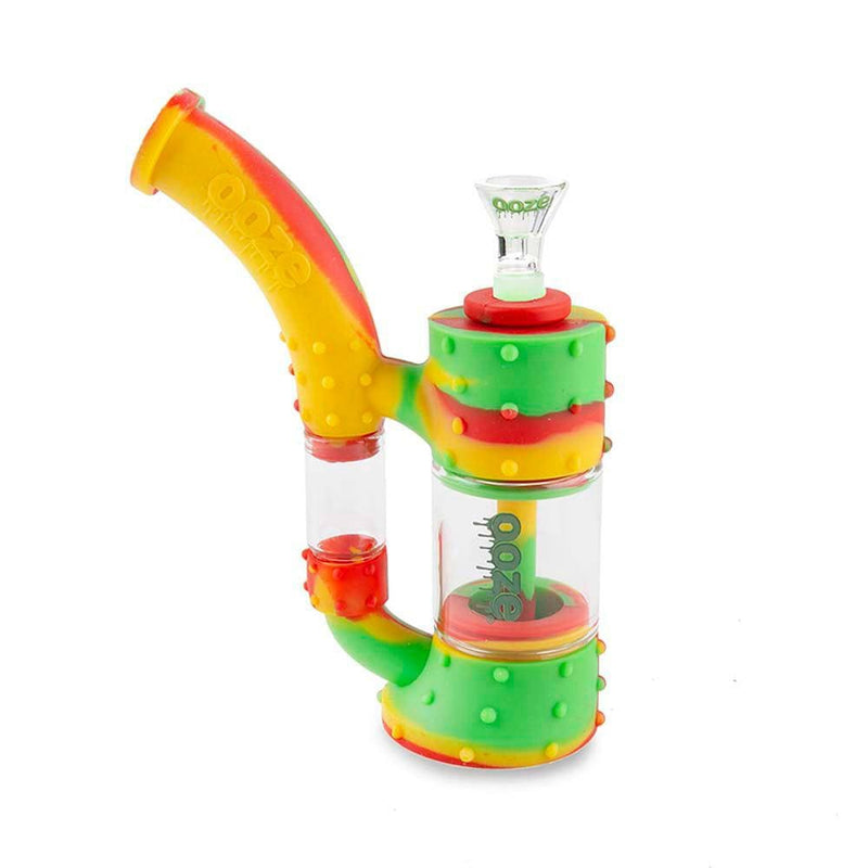 Biohazard Inc Silicone Bong OOZE Stack Pipe Silicone Bubbler - Rasta