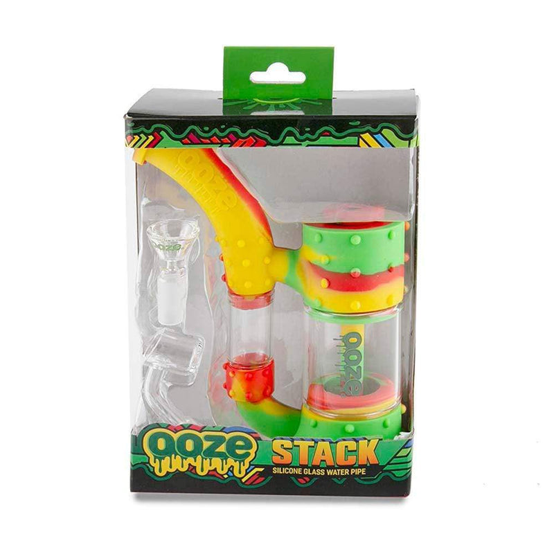 Biohazard Inc Silicone Bong OOZE Stack Pipe Silicone Bubbler - Rasta