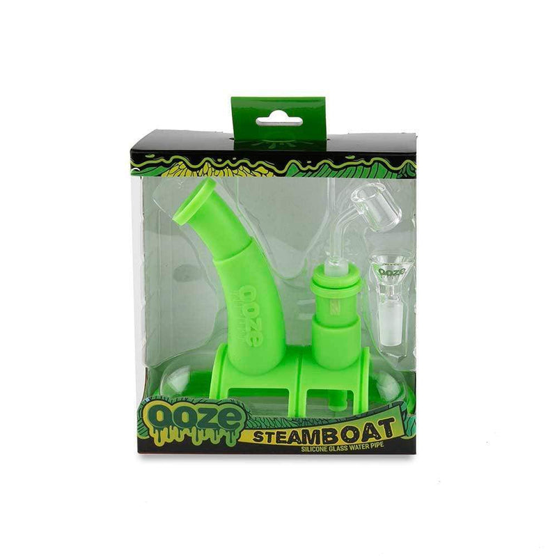 Biohazard Inc Silicone Bong OOZE Steamboat Silicone Bubbler - Green