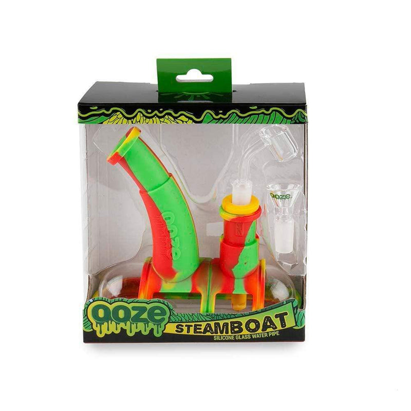 Biohazard Inc Silicone Bong OOZE Steamboat Silicone Bubbler - Rasta