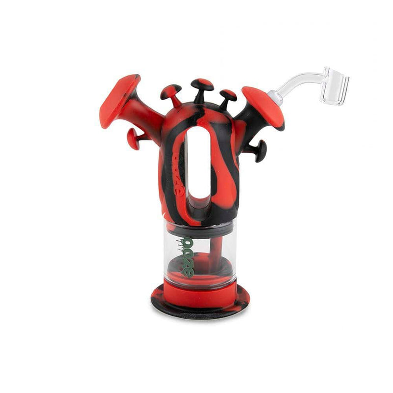 Biohazard Inc Silicone Bong OOZE Trip Pipe Silicone Bubbler - Black / Red