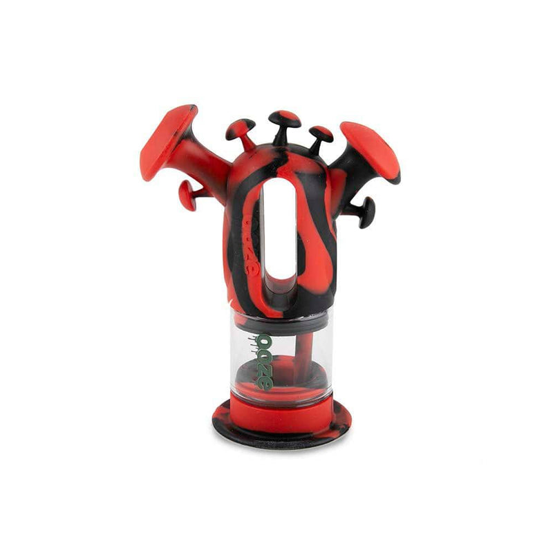 Biohazard Inc Silicone Bong OOZE Trip Pipe Silicone Bubbler - Black / Red