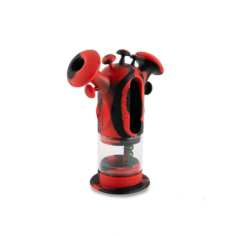 Biohazard Inc Silicone Bong OOZE Trip Pipe Silicone Bubbler - Black / Red