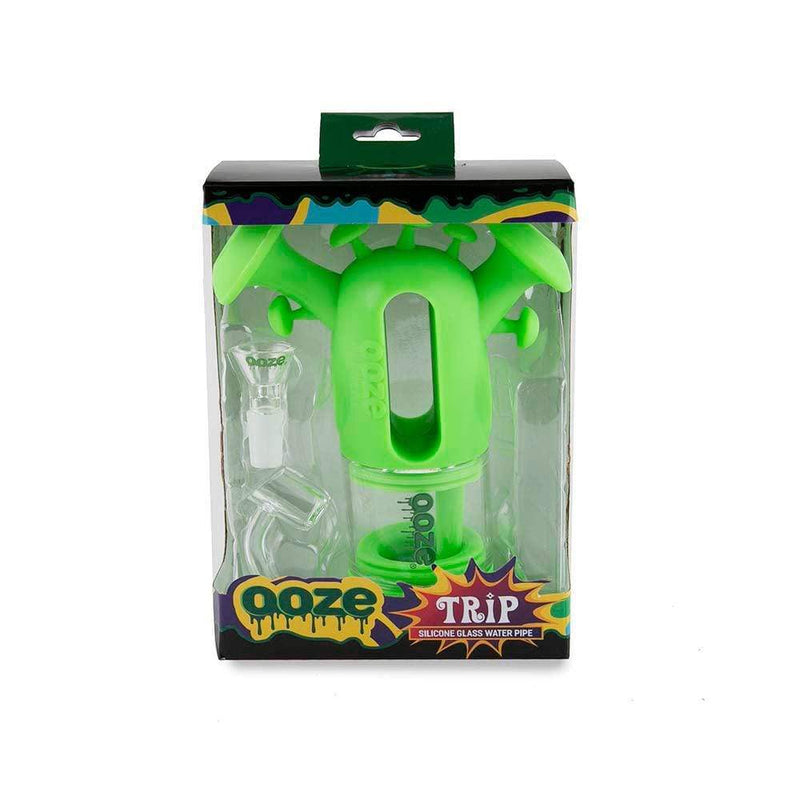 Biohazard Inc Silicone Bong OOZE Trip Pipe Silicone Bubbler - Green