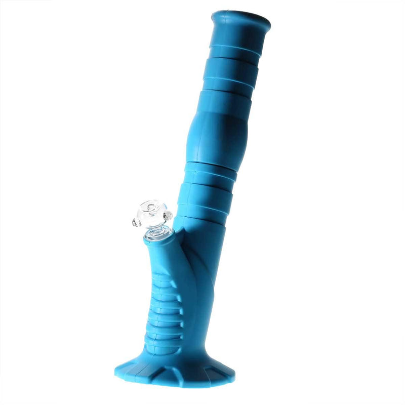 Biohazard Inc Silicone Bong Silicone 12" 50mm Straight Water Pipe  - Blue