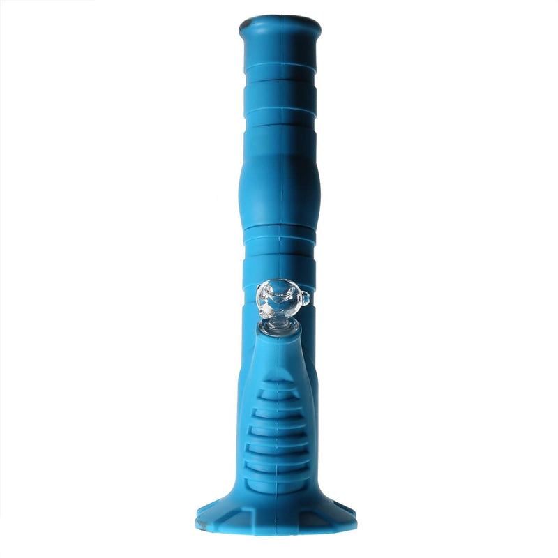 Biohazard Inc Silicone Bong Silicone 12" 50mm Straight Water Pipe  - Blue