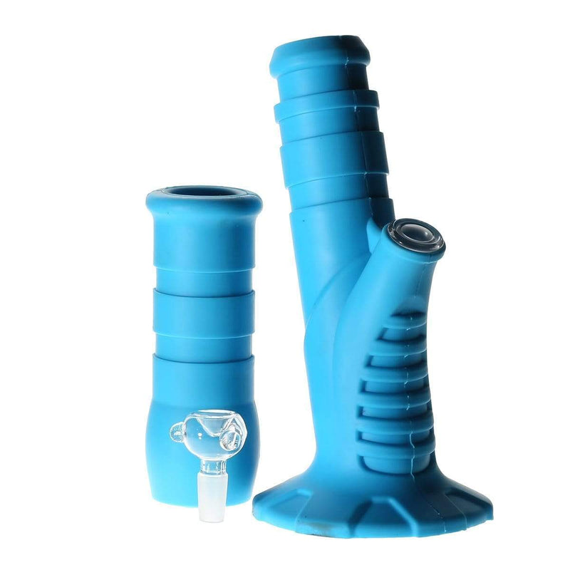 Biohazard Inc Silicone Bong Silicone 12" 50mm Straight Water Pipe  - Blue