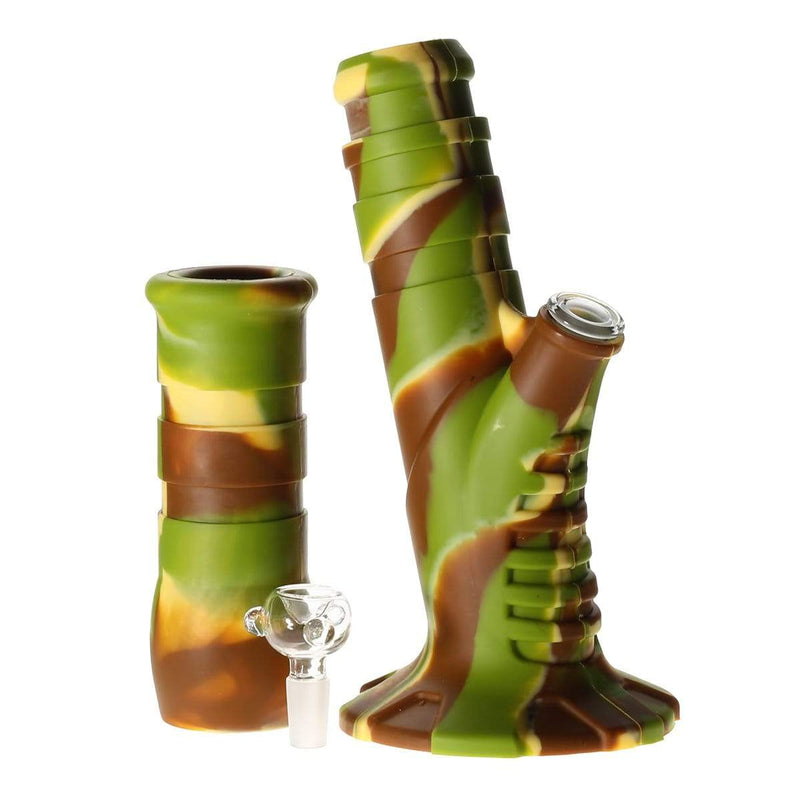 Biohazard Inc Silicone Bong Silicone 12" 50mm Straight Water Pipe  - Camo