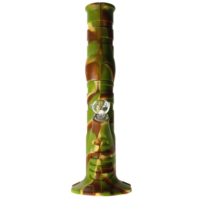 Biohazard Inc Silicone Bong Silicone 12" 50mm Straight Water Pipe  - Camo