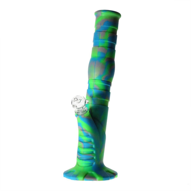 Biohazard Inc Silicone Bong Silicone 12" 50mm Straight Water Pipe  - Neon Camo