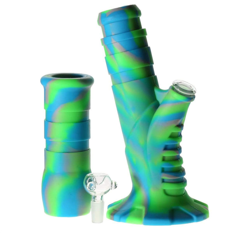 Biohazard Inc Silicone Bong Silicone 12" 50mm Straight Water Pipe  - Neon Camo