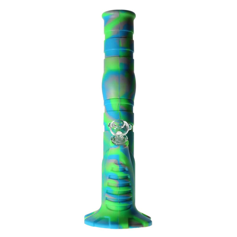 Biohazard Inc Silicone Bong Silicone 12" 50mm Straight Water Pipe  - Neon Camo