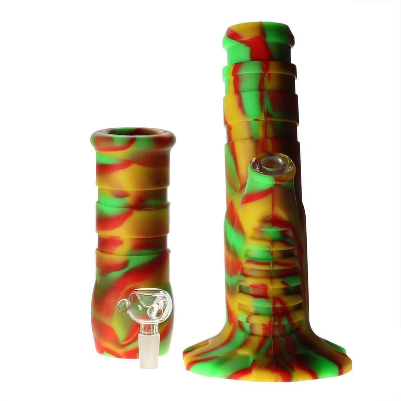 Biohazard Inc Silicone Bong Silicone 12" 50mm Straight Water Pipe  - Rasta