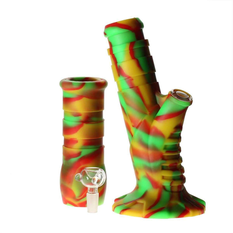 Biohazard Inc Silicone Bong Silicone 12" 50mm Straight Water Pipe  - Rasta