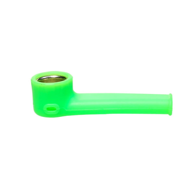 Biohazard Inc Silicone Hand Pipe 3 1/2" Silicone Hand Pipe w/ Cover - Green