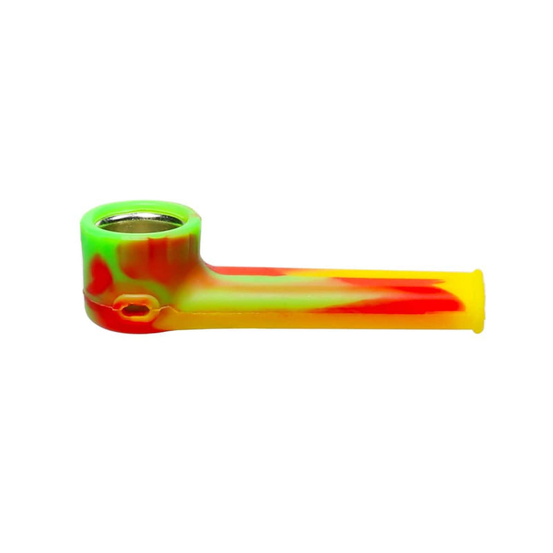 Biohazard Inc Silicone Hand Pipe 3 1/2" Silicone Hand Pipe w/ Cover - Rasta