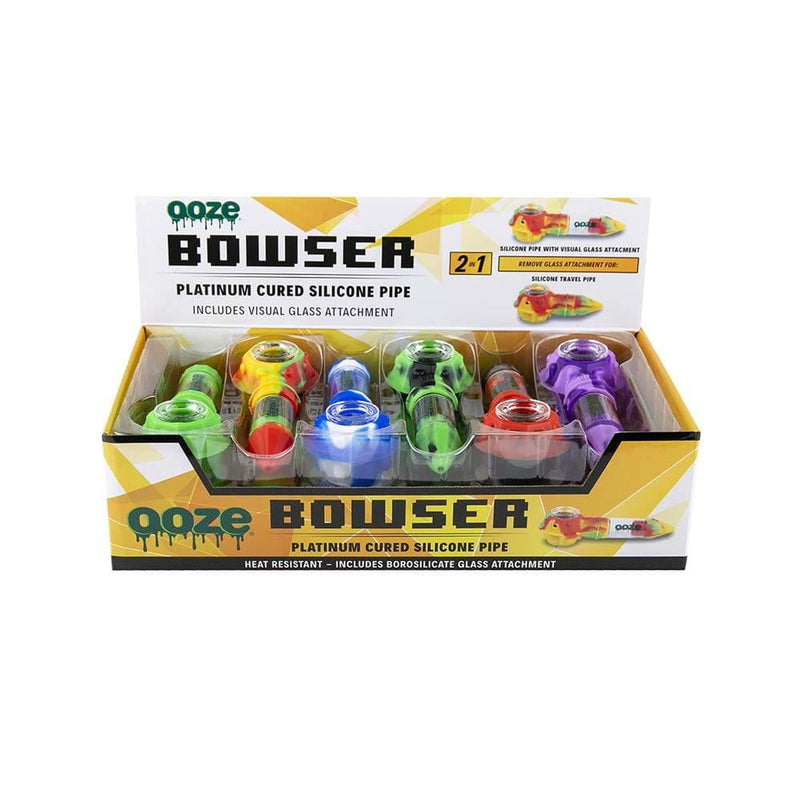 Biohazard Inc Silicone Hand Pipe OOZE Bowser Silicone Glass Pipe Display - 12 Count