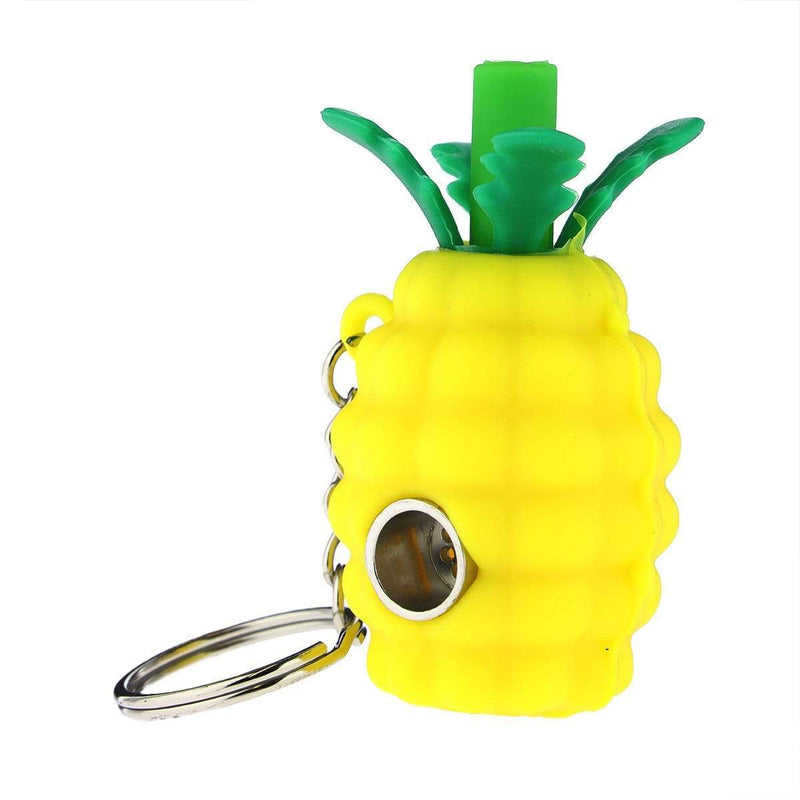 Biohazard Inc Silicone Hand Pipe Silicone Mini Pineapple Key Chain Pipe