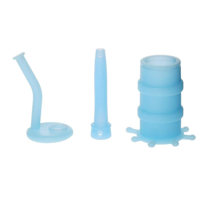 Biohazard Inc Silicone Rig Silicone 8" Bent Neck Small Oil Drum Bubbler - Blue