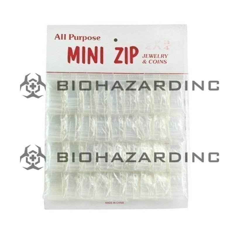 Biohazard Inc Storage Bag 3/4" x 3/4" Clear Bag on Board - 1,000 Count