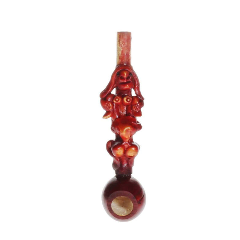 Biohazard Inc Wood Hand Pipe 4" Erotic Wood Pipe - Girl on Girl