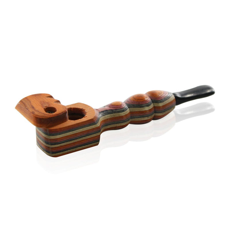 Biohazard Inc Wood Hand Pipe Rasta Wood Pipe - Style 3