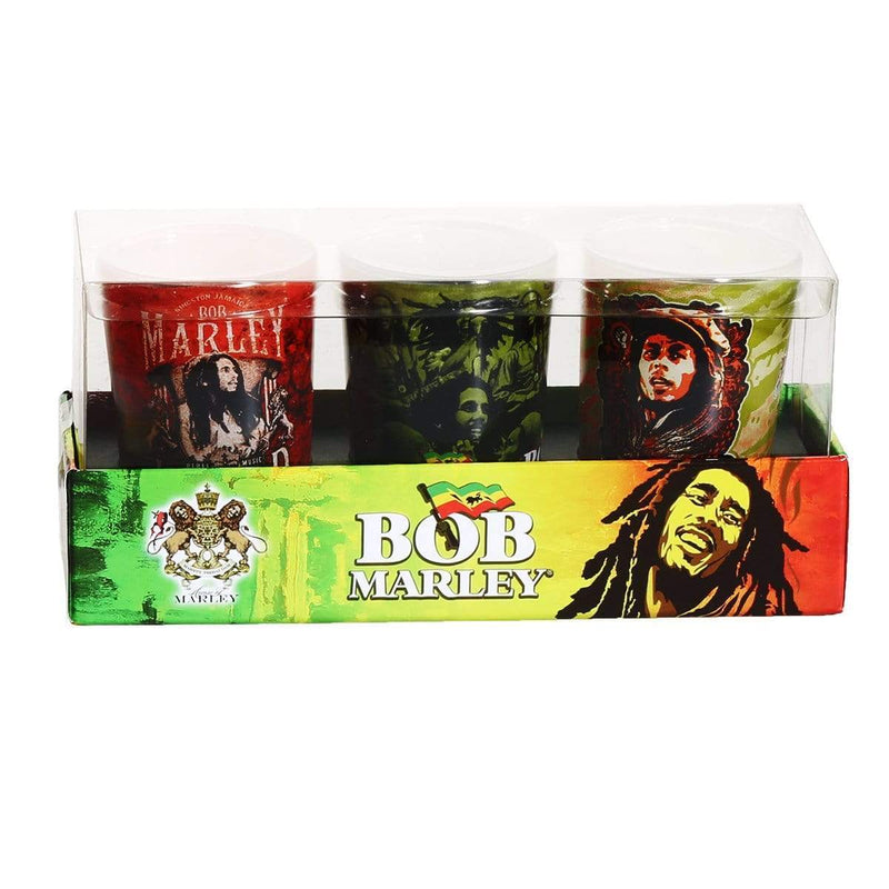 Bob Marley Candle Bob Marley Round Shot Glass 3 Candle Gift Set