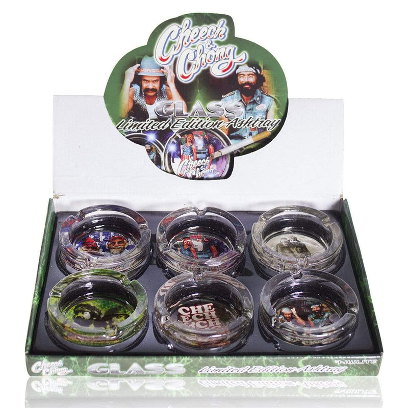 Cheech and Chong Ashtray Cheech & Chong Glass Ashtrays - 6 Count