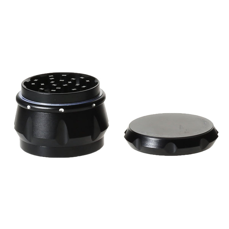 Chromium Crusher Metal Grinder 4pc Chromium Crusher Grinder With Finger Grooves Black - 2 1/2"