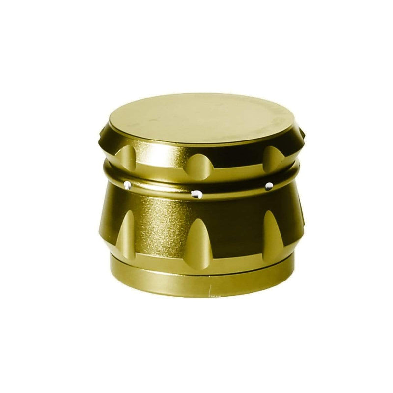 Chromium Crusher Metal Grinder 4pc Chromium Crusher Grinder With Finger Grooves Gold - 2 1/2"