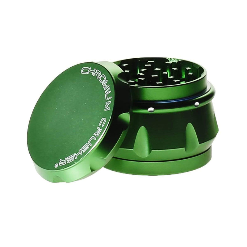 Chromium Crusher Metal Grinder 4pc Chromium Crusher Grinder With Finger Grooves Green - 2 1/2"