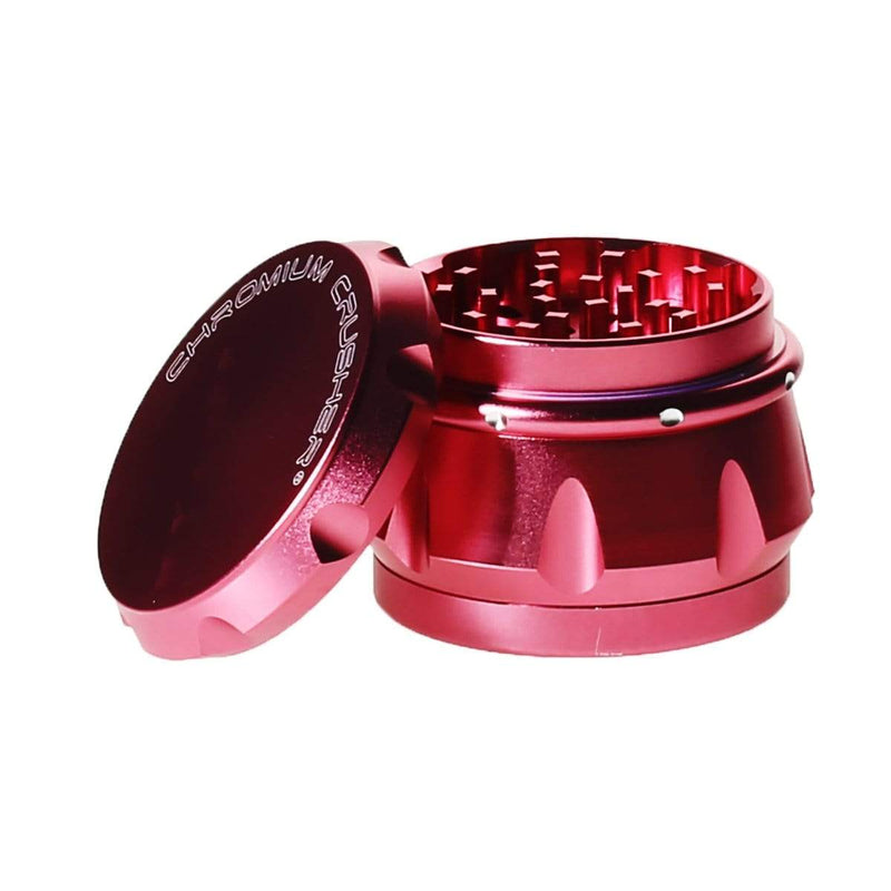 Chromium Crusher Metal Grinder 4pc Chromium Crusher Grinder With Finger Grooves Pink - 2 1/2"