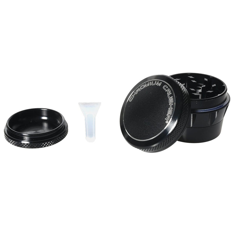 Chromium Crusher Metal Grinder Black 4pc Premium Chromium Crusher Tapered Top 2" Grinder