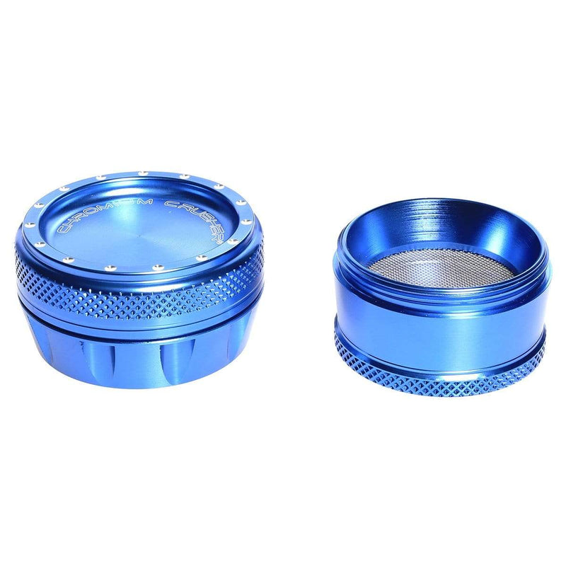 Chromium Crusher Metal Grinder Blue 4pc Premium Chromium Crusher Bling Top 2" Grinder