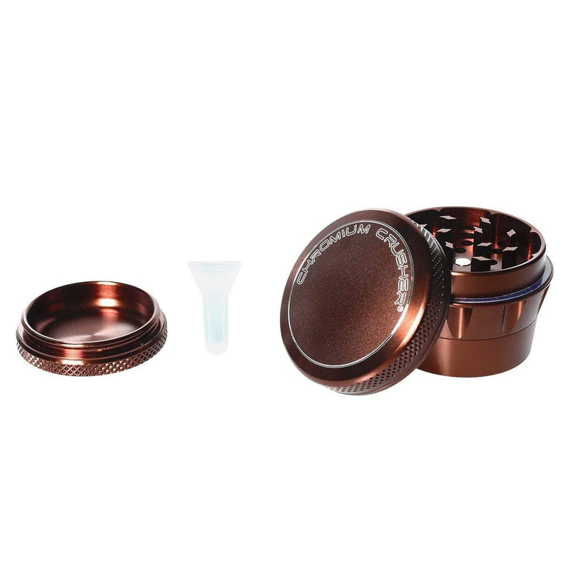 Chromium Crusher Metal Grinder Brown 4pc Premium Chromium Crusher Tapered Top 2" Grinder