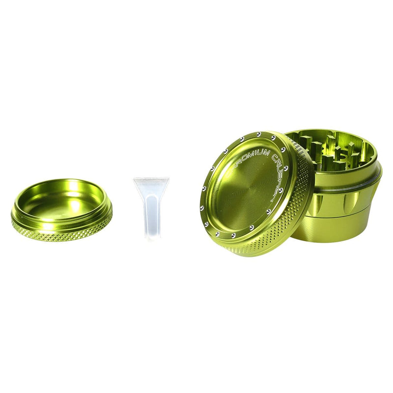 Chromium Crusher Metal Grinder Green 4pc Premium Chromium Crusher Bling Top 2" Grinder