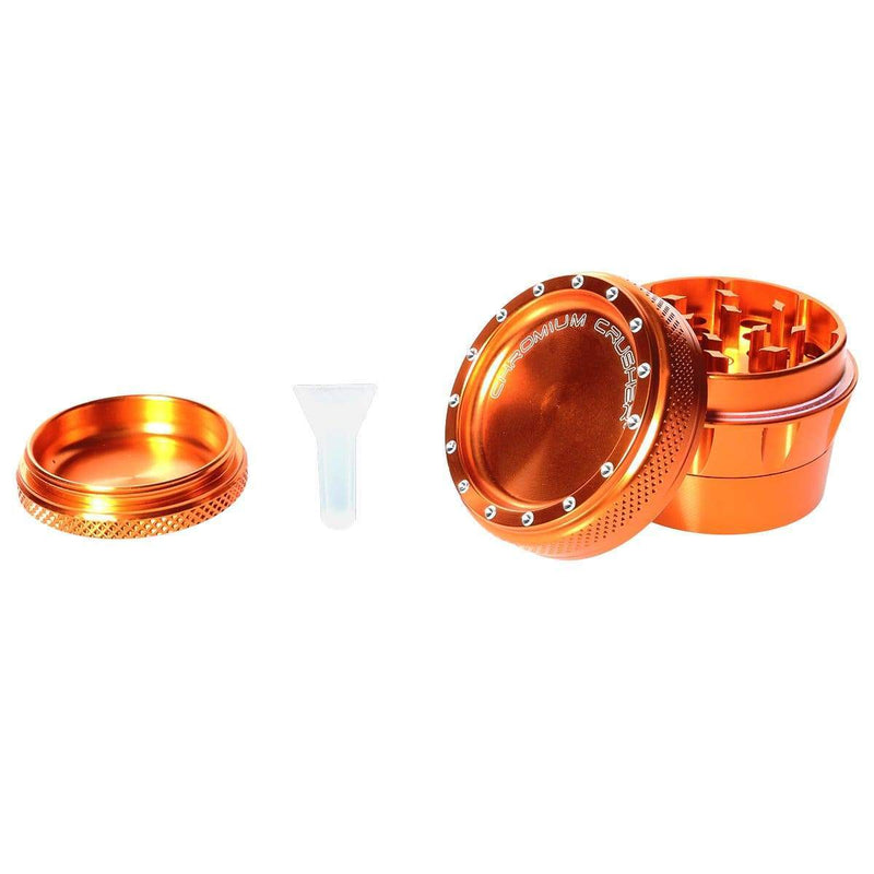 Chromium Crusher Metal Grinder Orange 4pc Premium Chromium Crusher Bling Top 2" Grinder