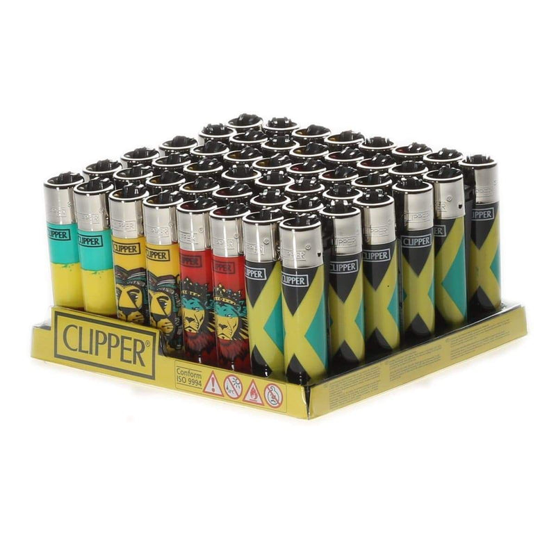 Clipper Lighters Clipper Lighter - Rasta - 48 Count