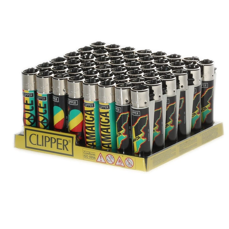 Clipper Lighters Clipper Lighter - Rastafari - 48 Count